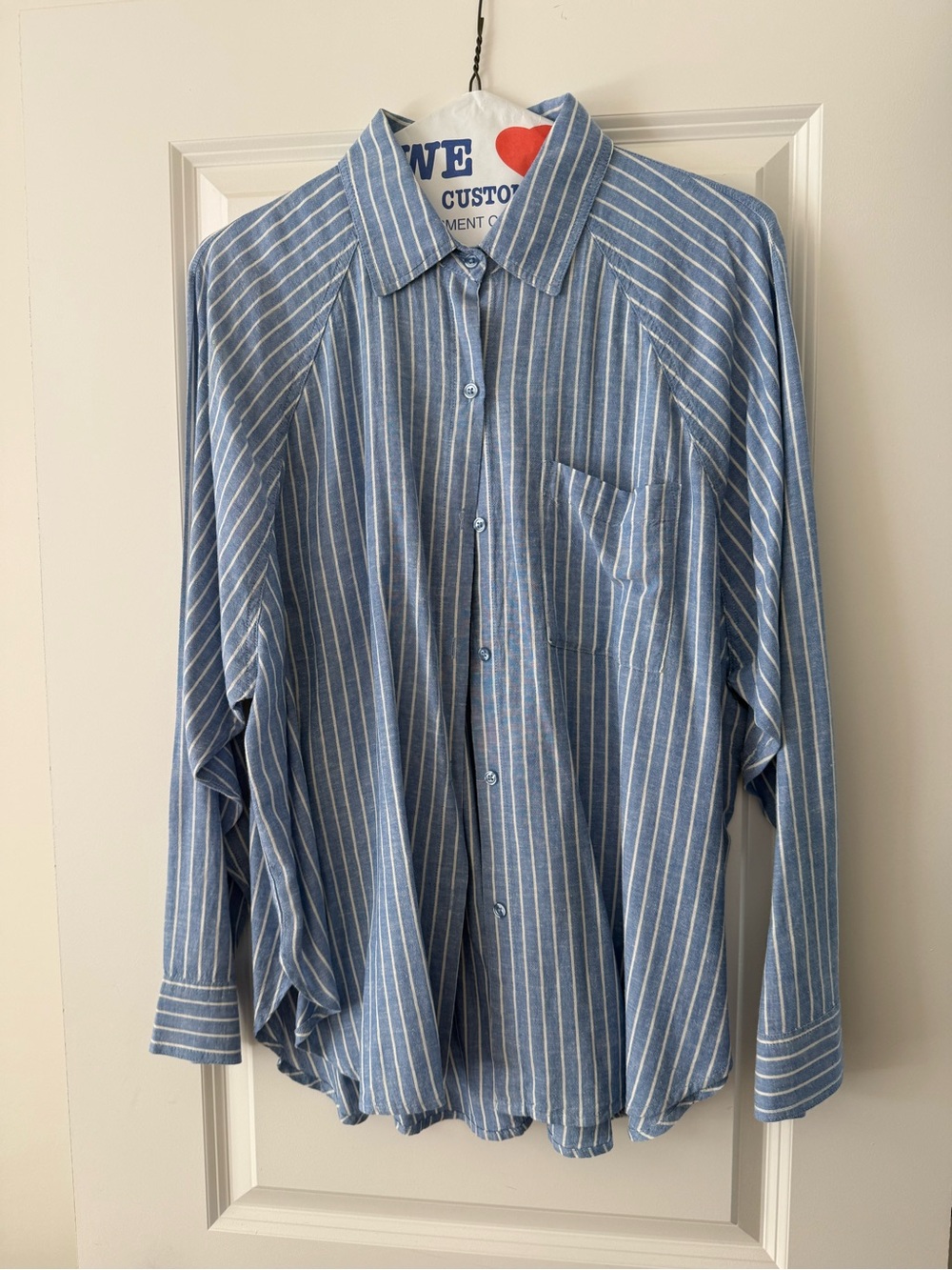Light Blue Striped Men's Button-Up Shirt